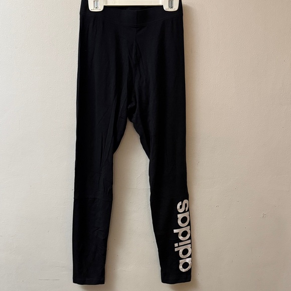 adidas Pants - Adidas Black Leggings with White Logo